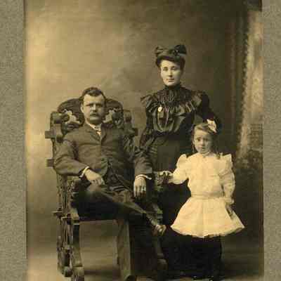 A photo of Joseph and Elisabeth Labbe with daughter.