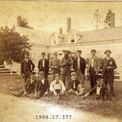 Unidentified Men in Front of Stover House, Harpswell