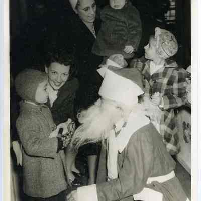 Children and Santa at the Verney Mill Christmas Party