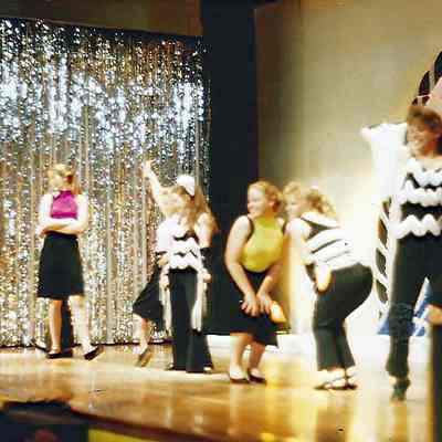 At the end of "A Tribute To Rock-N-Roll" number.