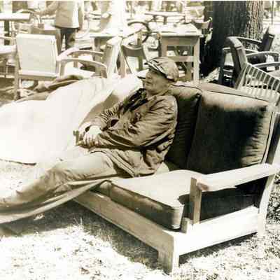 Howard Sylvester Resting after Fire Fighting at Hotel Eagle