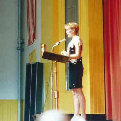 Teen Queen 1991 Robin Moody opening the 1993 Teen Queen Pageant.