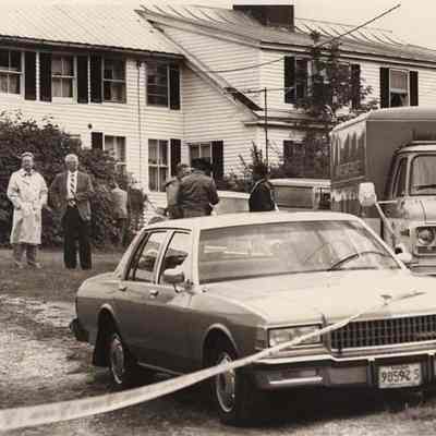 A photo view of police at a crime scene. 9/23/1992.