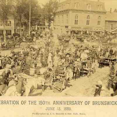 Corner of Maine Street and Pleasant Street, 150th Anniversary of Brunswick
