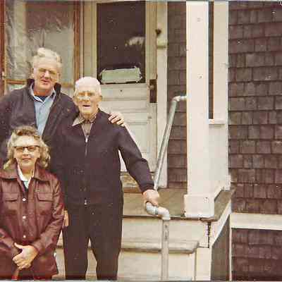 Samuel Holbrook and Two Unidentified People at Pine Springs Water Company Building