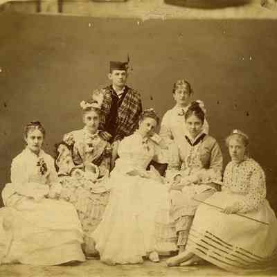 A group of 6 women and 1 man.