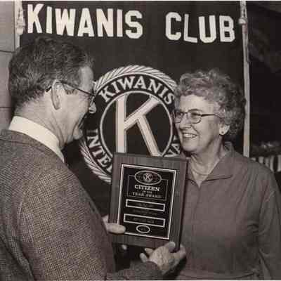 A photo view of Leon Doore and Marjorie Libby. 12/16/1982.
