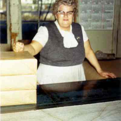 A photo of unidentified mill workers