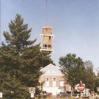 First Parish Church New Steeple Lifted