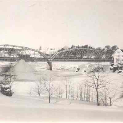 A photo view of the Frank J. Wood Bridge in the winter.