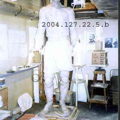 A color photograph of the JLC statue in Joseph Query's studio.