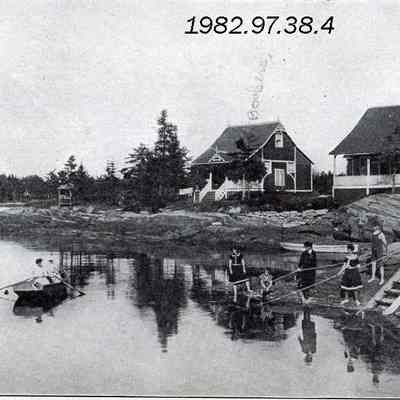 A picture postcard of The Bathers' Beach at Birch Island, Maine. 8/21/1905