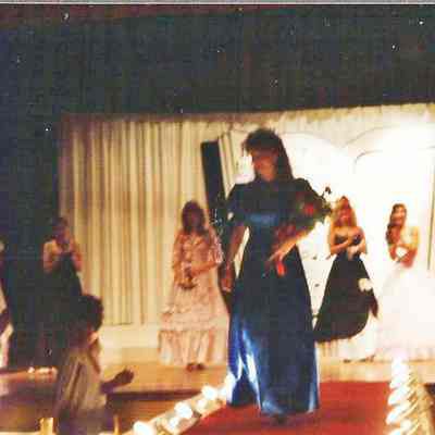 Lisa Kelly taking her first walk down the ramp.