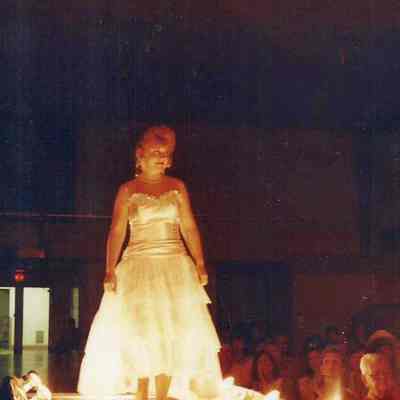 Denise Matheson talking her walk down the ramp.