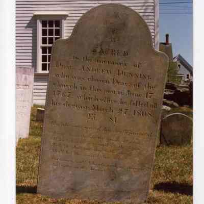 Harpswell Meeting House, Gravestone of Deacon Andrew Dunning