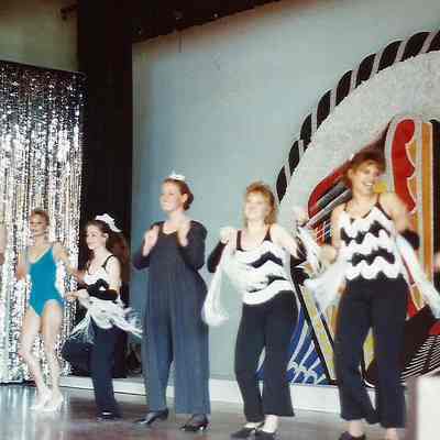 the participants practicing the opening number.