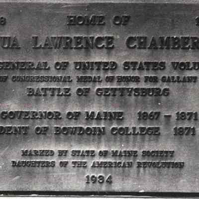 Plaque from the front of the Chamberlain Home
