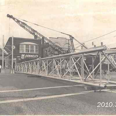 Girder being removed from Maine Street
