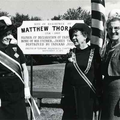 Dedication of Matthew Thornton Memorial