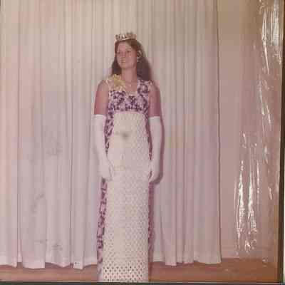 1973 Brunswick Teen Queen Althea Kinney posing at the Teen Queen Dance.