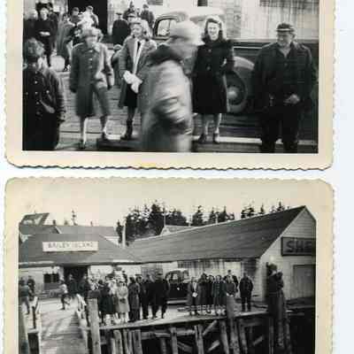 People at wharf on Bailey Island