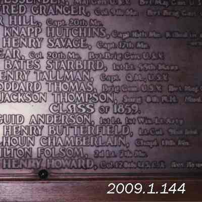 A photo of a plaque at Bowdoin College