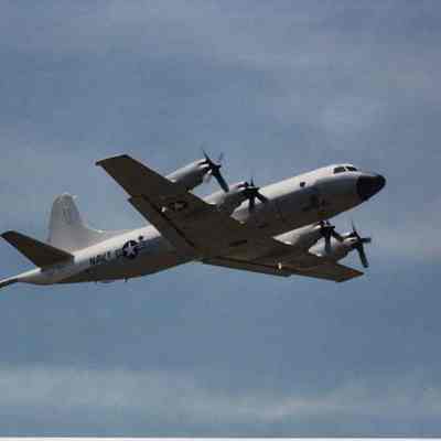 A photo view of an Orion P3 Navy plane. 1/29/1991.