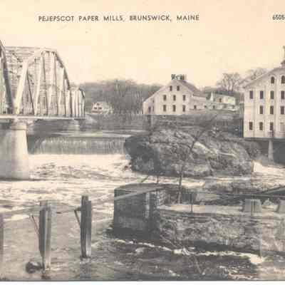 A postcard view of the Pejepscot Paper Mills, Topsham.