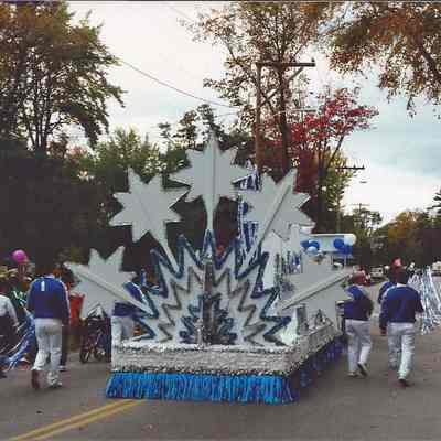 A color photograph of the back end of the St. John's Federal Credit Union float