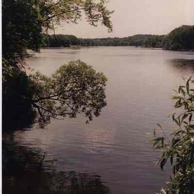 A photo view of a river scene. 6/23/1989.