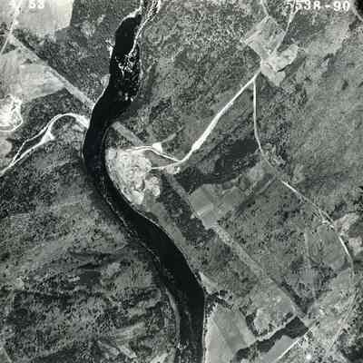 An aerial photo of the Androscoggin River.
