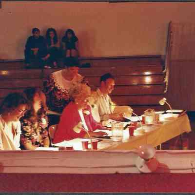 Linda Dodson passing out ballots