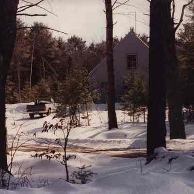 A photo view of a house in the winter time. 2/21/1990.