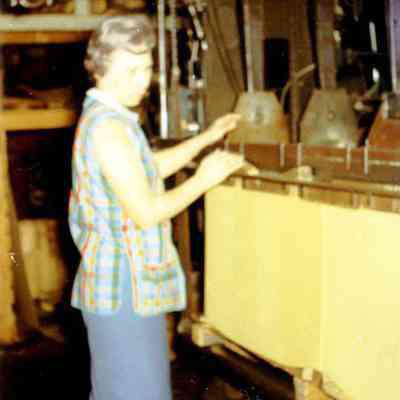 A photo of unidentified mill workers