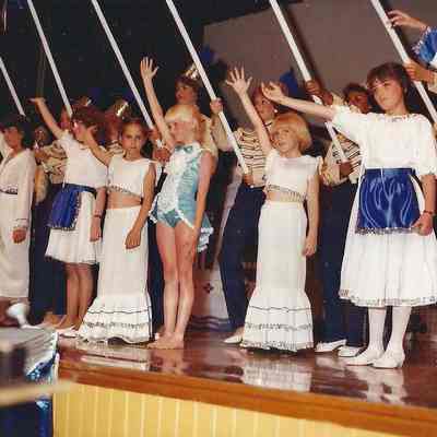 A color photograph of the end of the opening number.