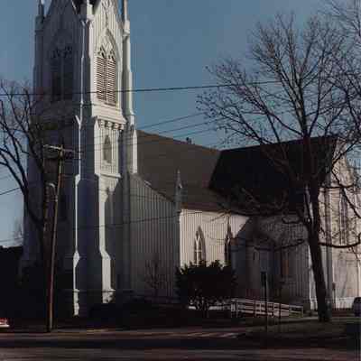 A photo view of First Parish Church. 11/17/1989.