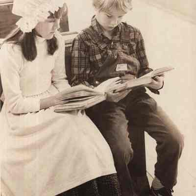A photo view of 2 children at the Growstown School. 10/4/1982.