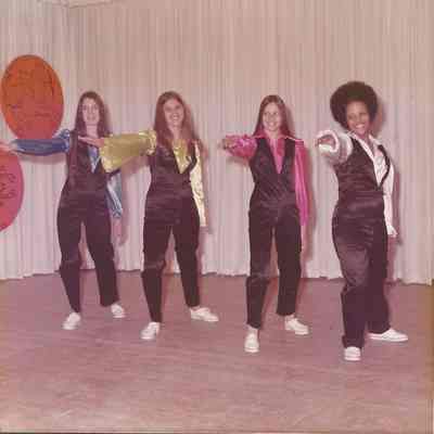Barbara Aldridge, Kathy Livernois, Gale Cowley and Diana Johnson dancing.