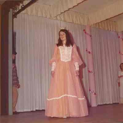 Debbie Jellison Teen Queen 1974-75 posing after her farewell address.