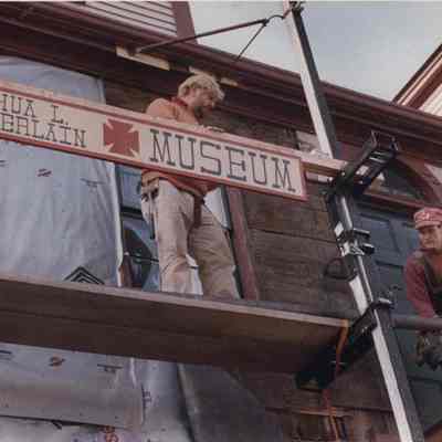 A photo view of the back of the Chamberlain Museum. 11/5/1991.