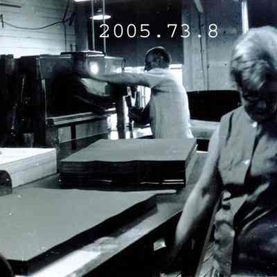 A photo of unidentified mill workers