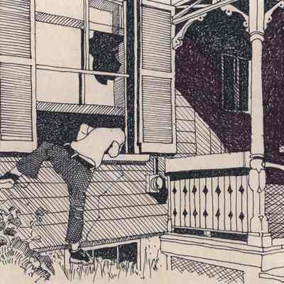 A print of a pen and ink drawing.