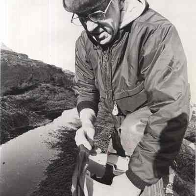A photo view of Prof. Alton Gustafson. 2/10/1975.