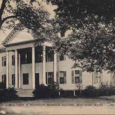 A postcard view of Beta Theta Pi Fraternity.