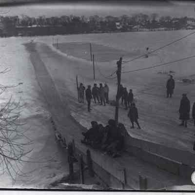 Winter Slide and Rink Near Water St