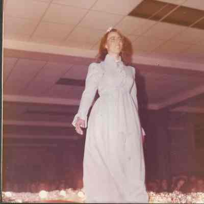Agnes Racine Teen Queen 1972-73 taking her final walk.