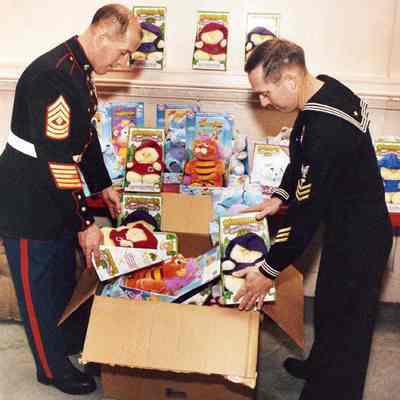 Unknown men and toys