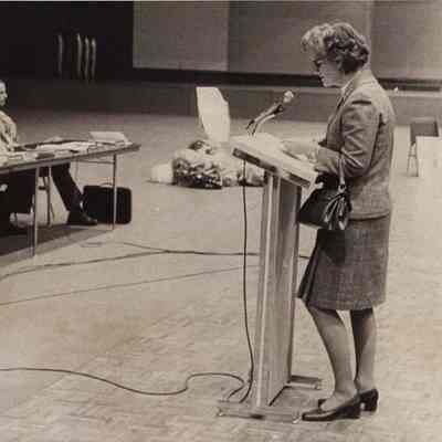 A photo view of Rep. Anne Bachrach. 4/24/1975.