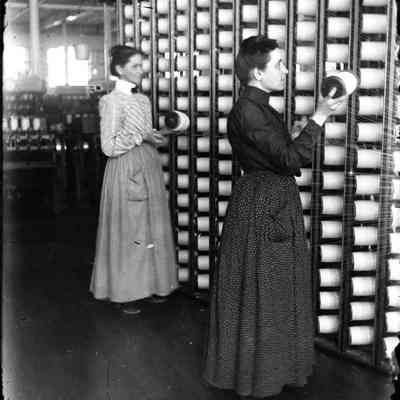 Two women at work.