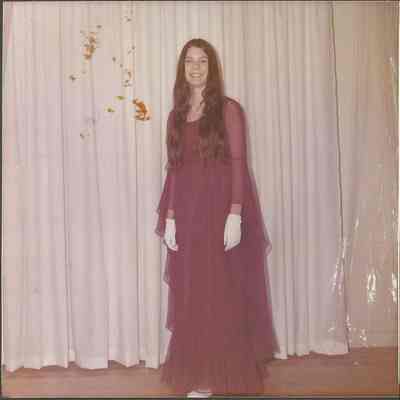 Contestant #5 Barbara Aldridge posing at the Teen Queen Dance.